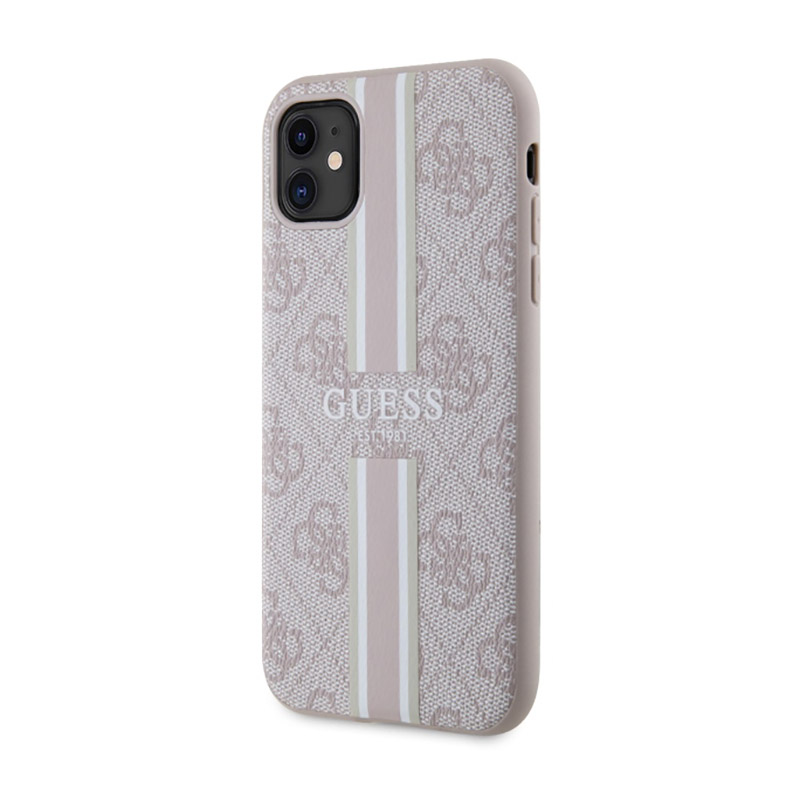 Guess 4G Printed Stripes MagSafe - Etui iPhone 11 (Różowy)
