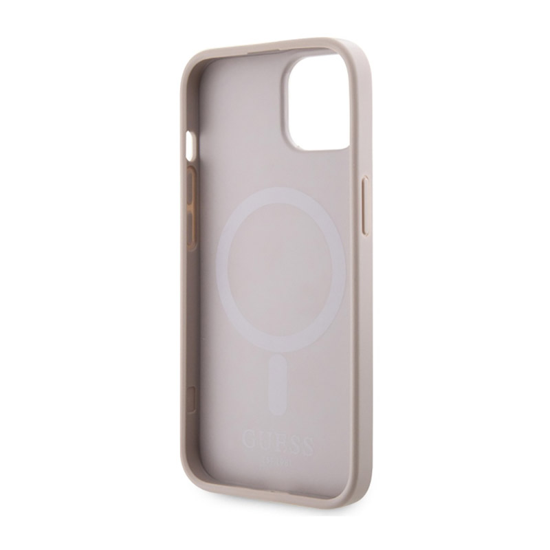 Guess GCube Stripes MagSafe - Etui iPhone 14 (Różowy)