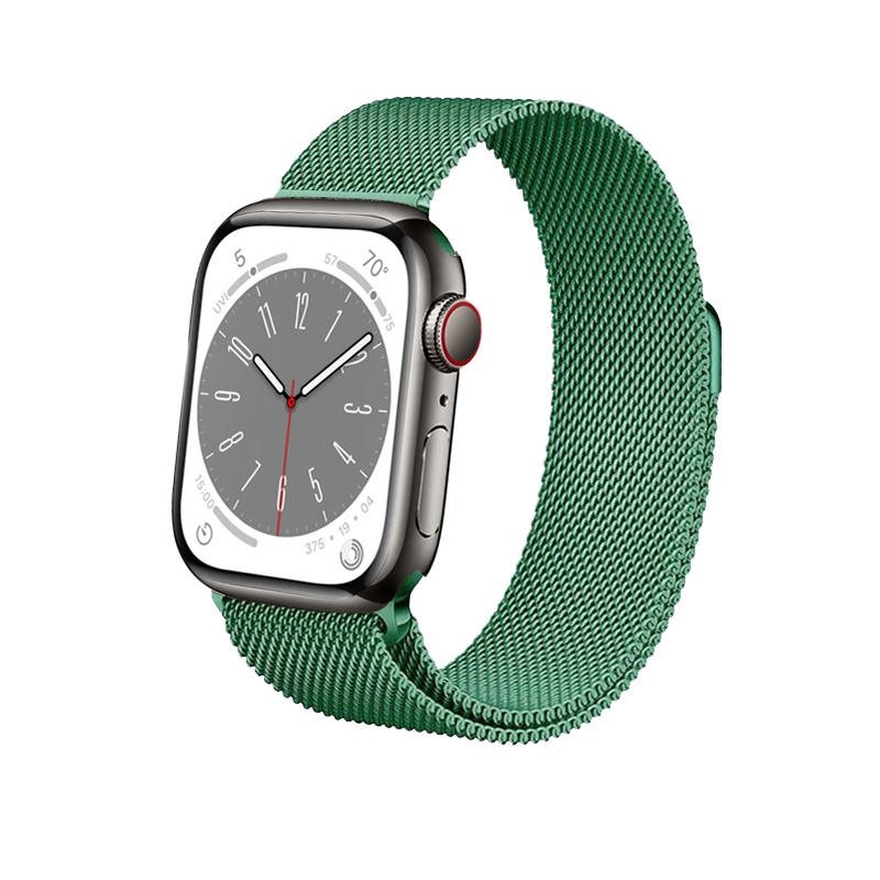 Crong Milano Steel – Pasek ze stali nierdzewnej do Apple Watch 38/40/41 mm (zielony)