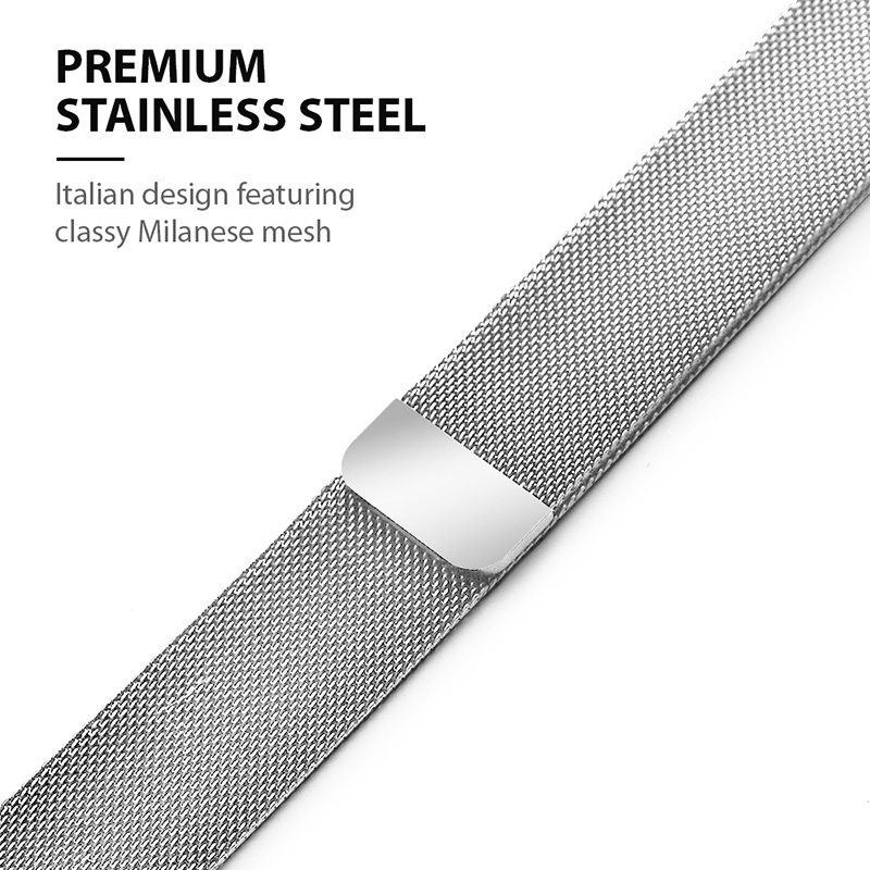 Crong Milano Steel - Pasek ze stali nierdzewnej do Apple Watch 38/40/41 mm (srebrny)