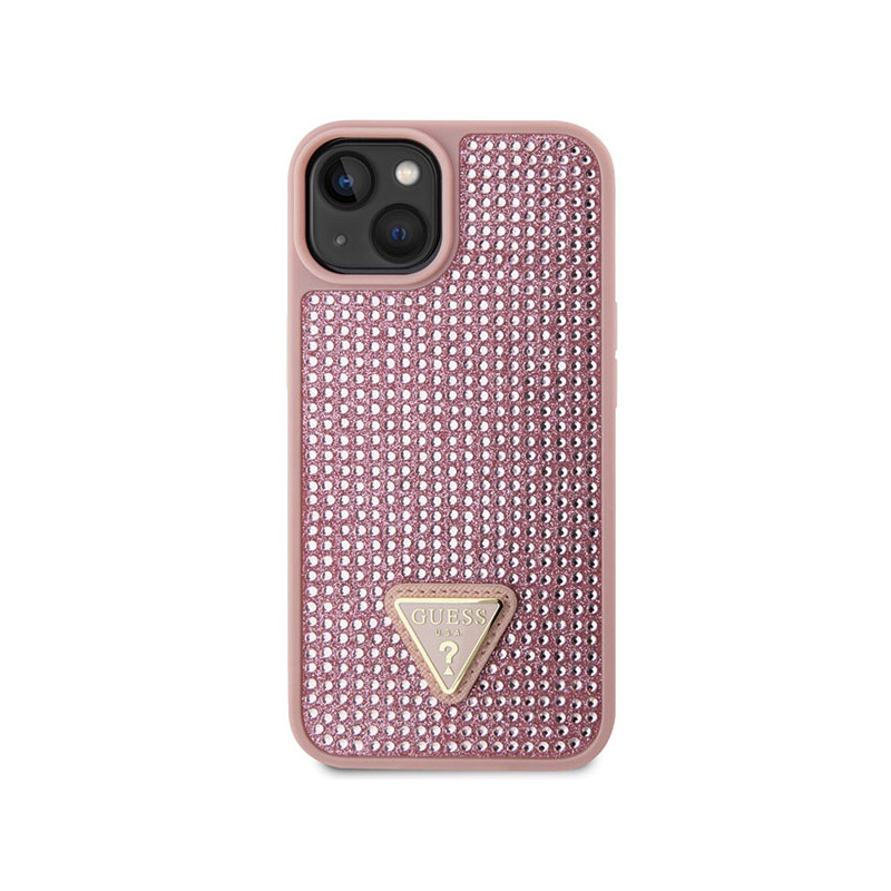 Guess Rhinestone Triangle - Etui iPhone 14 Plus (różowy)