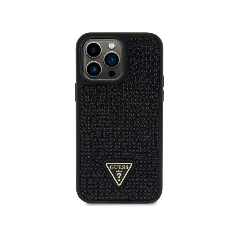 Guess Rhinestone Triangle - Etui iPhone 14 Pro Max (czarny)
