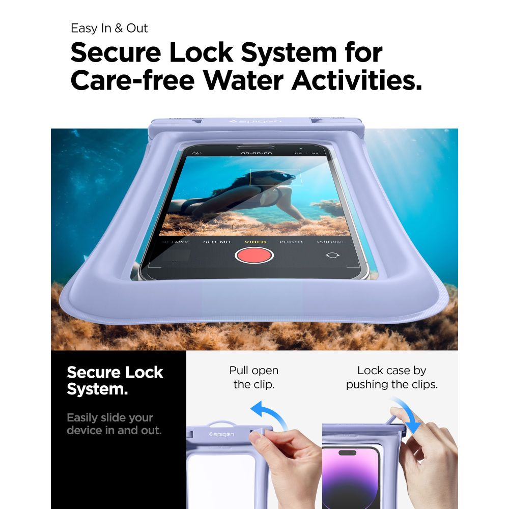 Spigen A610 Universal Waterproof Float Case - Etui do smartfonów do 6.9" (błękitny)