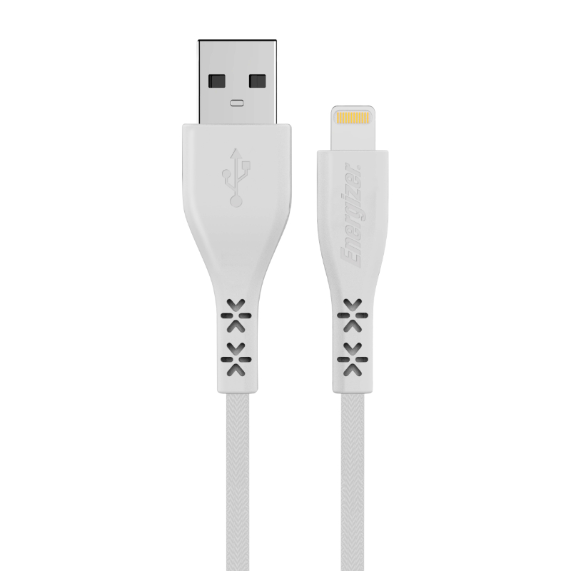 Energizer HardCase - Kabel połączeniowy USB-A do Lightning certyfikat MFi 1.2m (Biały) dożywotnia gwarancja