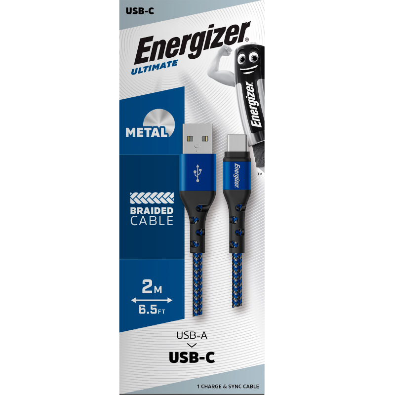 Energizer Ultimate - Kabel połączeniowy USB-A do USB-C 2m (Niebieski)