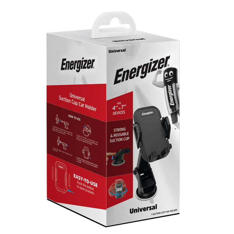 Energizer Classic - Uniwersalny uchwyt samochodowy do telefonu 4"-7” (Czarny)