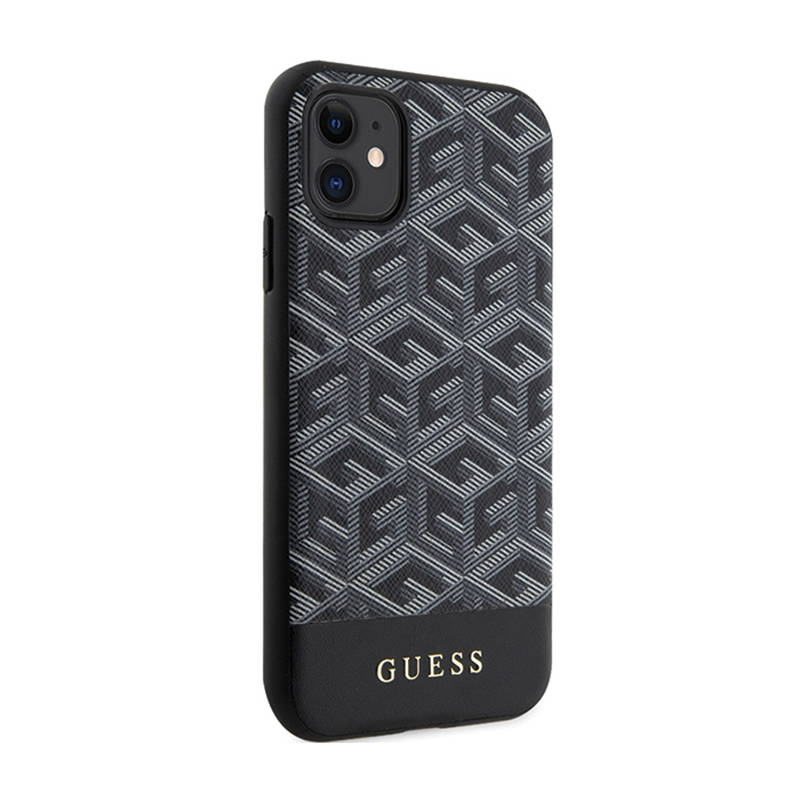 Guess GCube Stripes MagSafe - Etui iPhone 11 (Czarny)