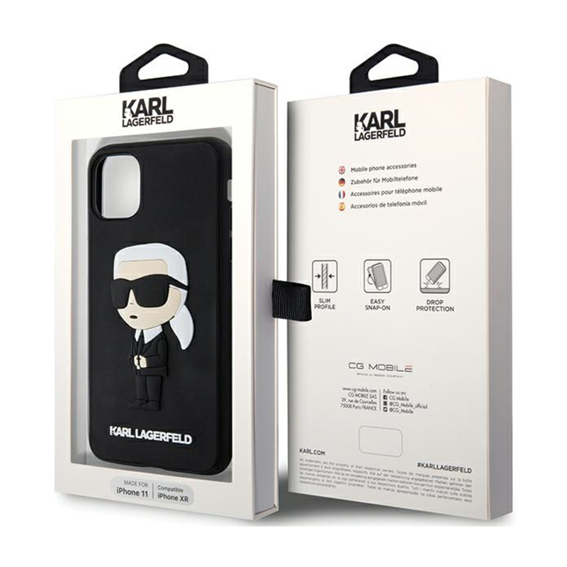 Karl Lagerfeld 3D Rubber NFT Ikonik - Etui iPhone 11 (Czarny)