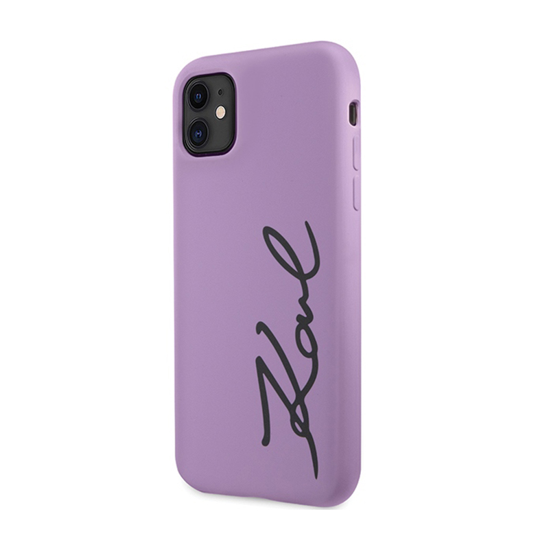Karl Lagerfeld Silicone Signature - Etui iPhone 11 (Fioletowy)
