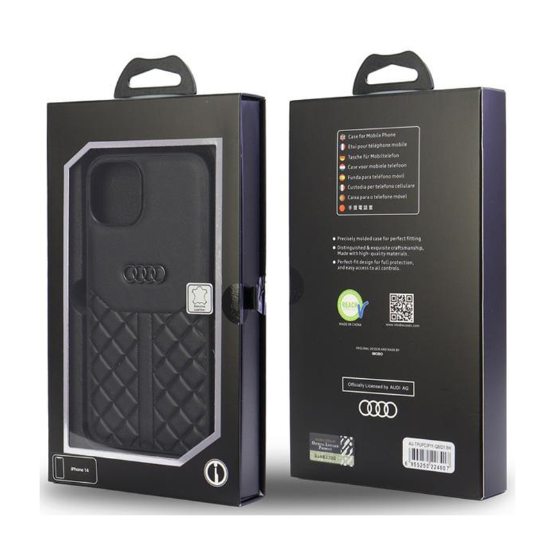 Audi Genuine Leather - Etui iPhone 12 / iPhone 12 Pro (Czarny)