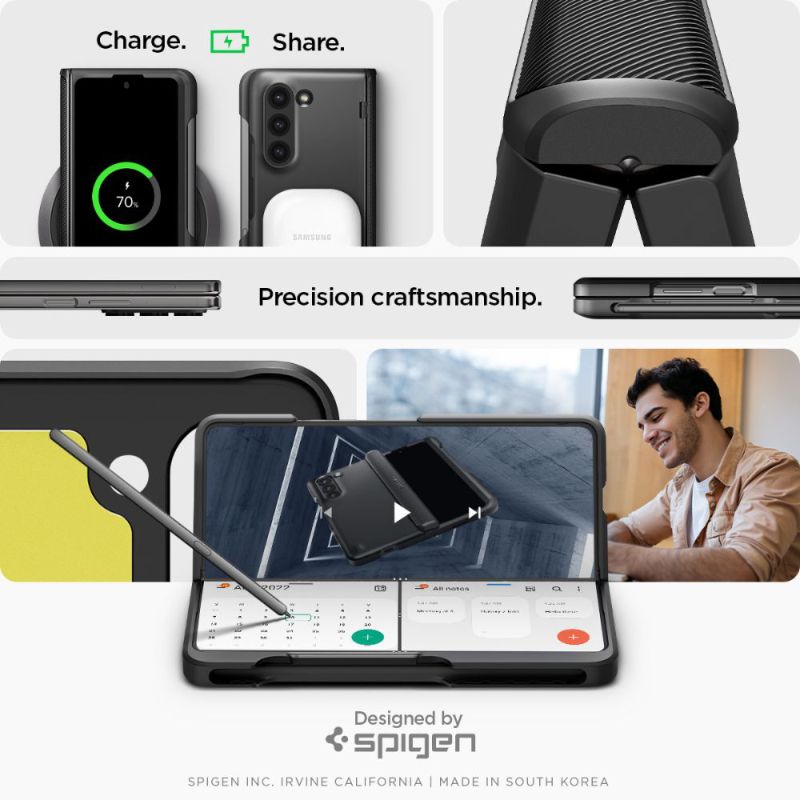 Spigen Slim Armor Pro Pen - Etui do Samsung Galaxy Z Fold 5 (Czarny)