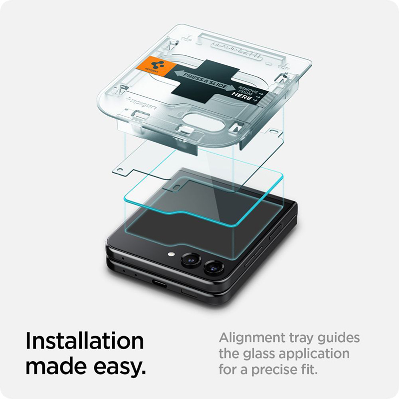Spigen GLAS.TR EZ FIT 2-Pack - Szkło hartowane do Samsung Galaxy Z Flip 5 (2 sztuki)