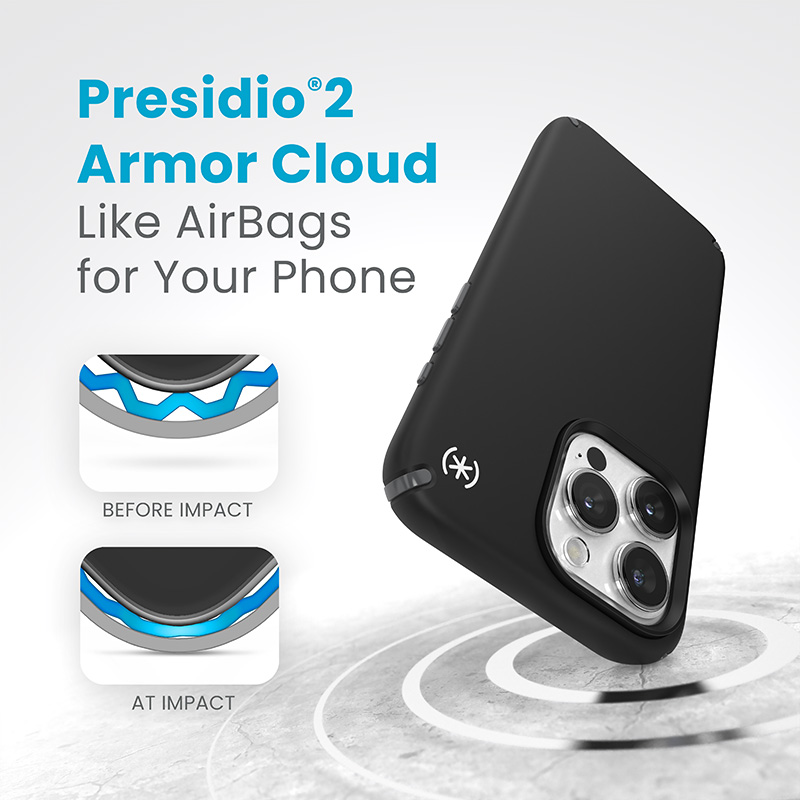 Speck Presidio2 Pro - Etui iPhone 15 Pro Max (Black / Slate Grey / White)