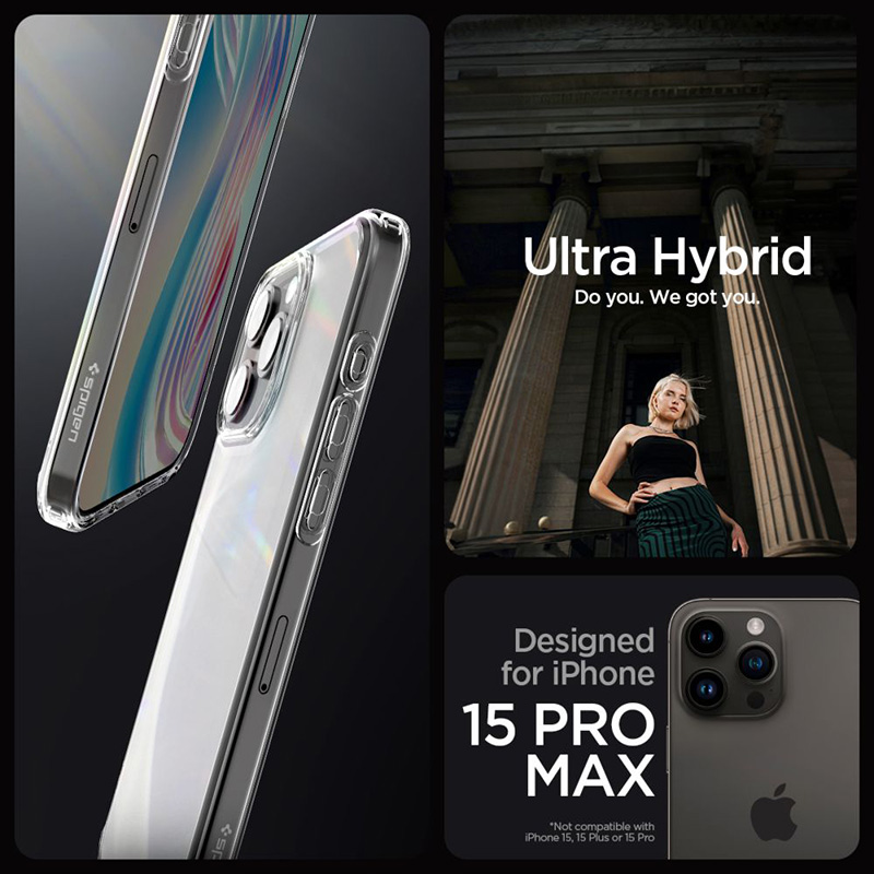 Spigen Ultra Hybrid - Etui do iPhone 15 Pro Max (Frost Clear)