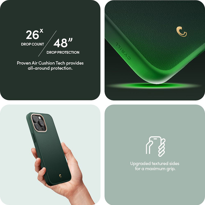 Spigen Cyrill Kajuk Mag MagSafe - Etui do iPhone 15 Pro Max (Forest Green)