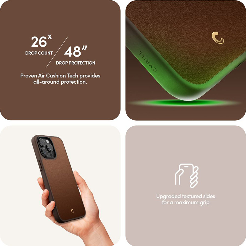 Spigen Cyrill Kajuk Mag MagSafe - Etui do iPhone 15 Pro (Saddle Brown)