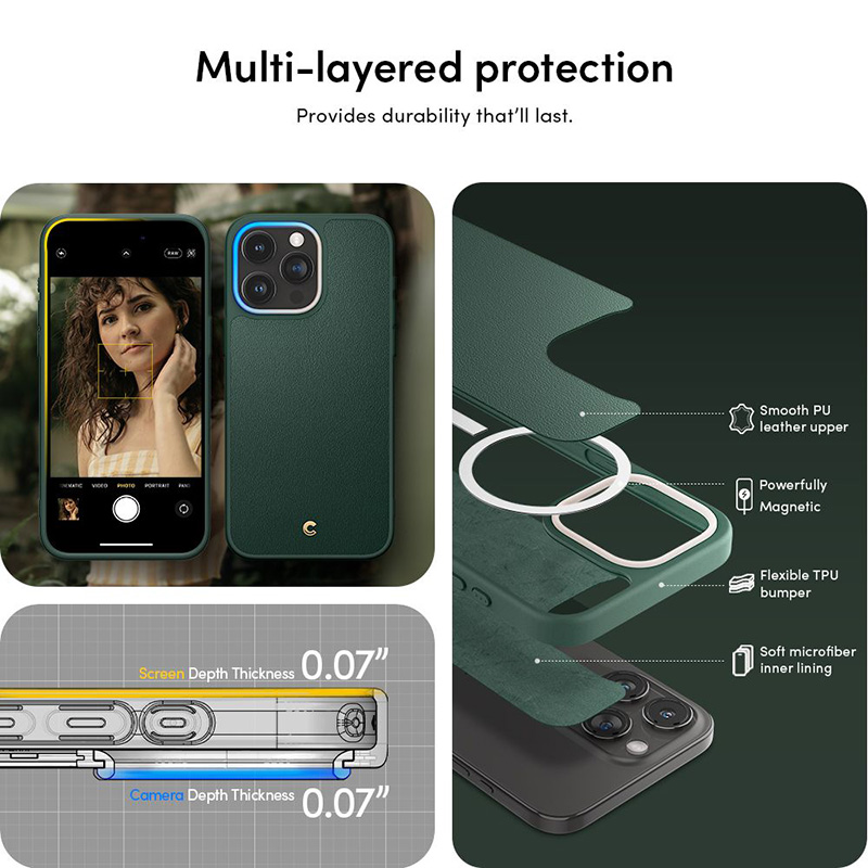 Spigen Cyrill Kajuk Mag MagSafe - Etui do iPhone 15 Pro (Forest Green)