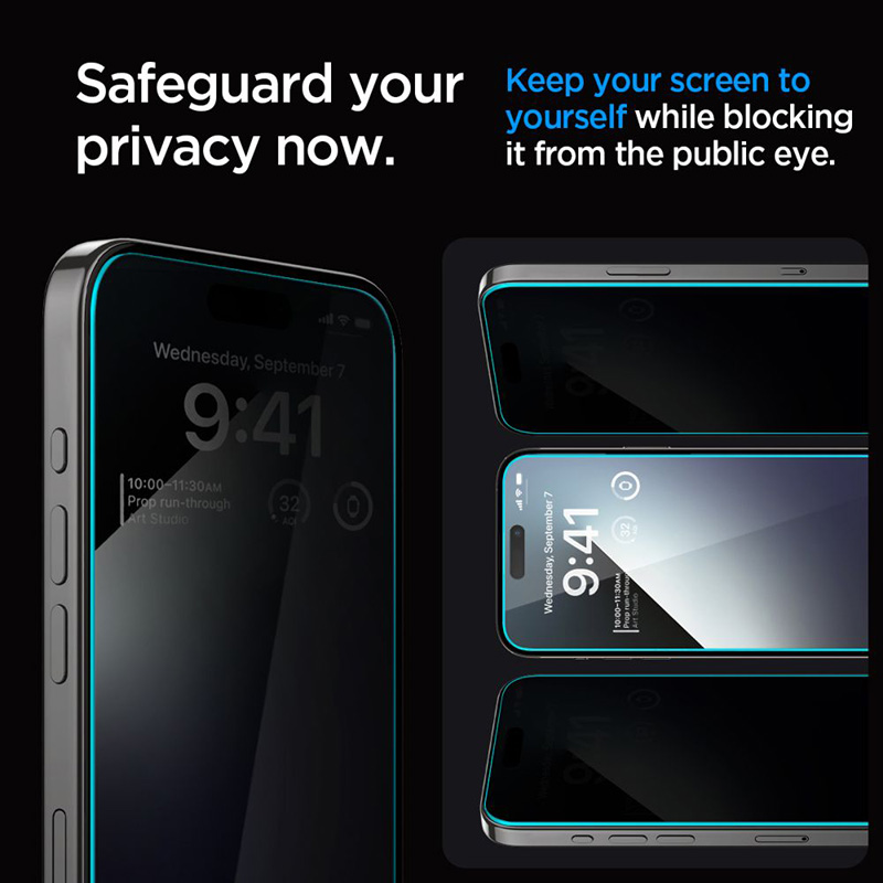 Spigen GLAS.TR EZ FIT Privacy 2-Pack - Szkło hartowane z filtrem prywatyzującym do iPhone 15 Pro 2 szt
