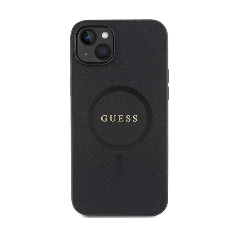 Guess Saffiano MagSafe - Etui iPhone 15 Plus (czarny)