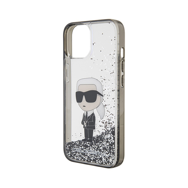 Karl Lagerfeld Liquid Glitter Ikonik - Etui iPhone 15 (przezroczysty)
