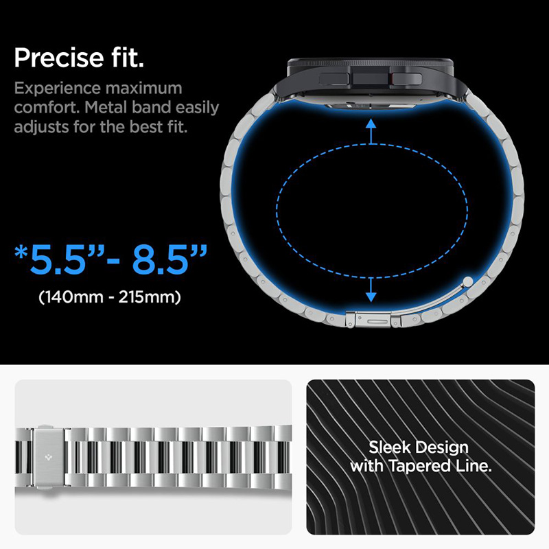 Spigen Modern Fit Band - Bransoleta do Samsung Galaxy Watch 6 Classic 47 mm (Srebrny)