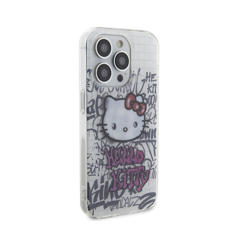 Hello Kitty IML Kitty On Bricks Graffiti - Etui iPhone 15 Pro (biały)