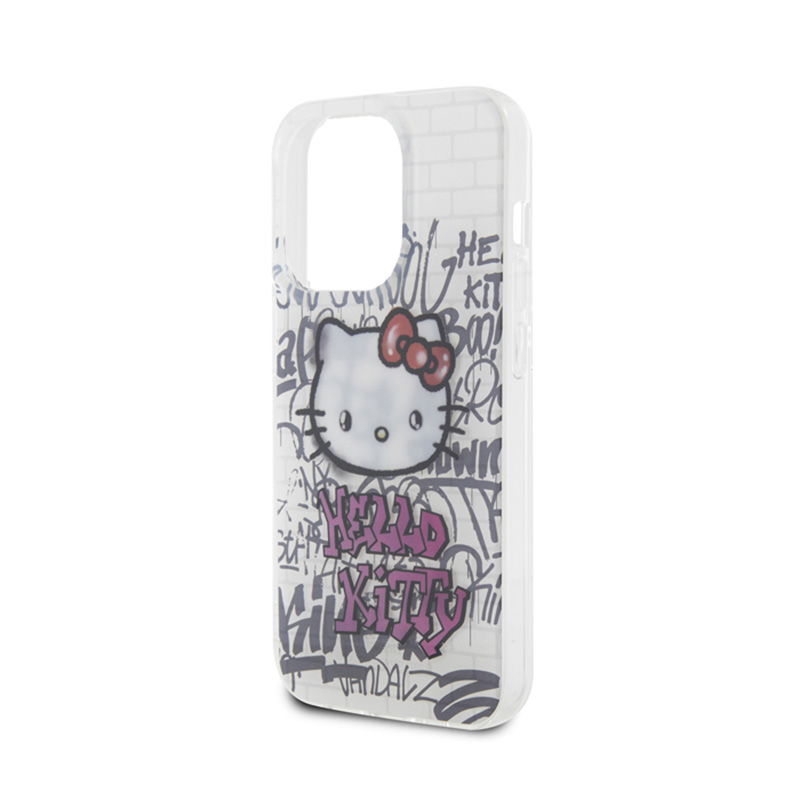 Hello Kitty IML Kitty On Bricks Graffiti - Etui iPhone 15 Pro (biały)