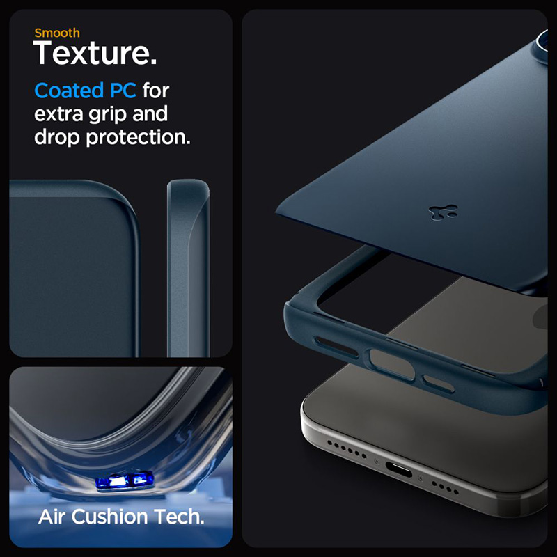 Spigen Thin Fit - Etui do iPhone 15 Pro (Metal Slate)