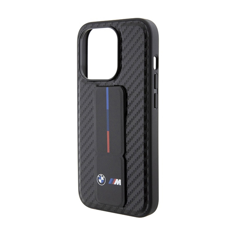 BMW Grip Stand Smooth & Carbon - Etui iPhone 15 Pro (czarny)