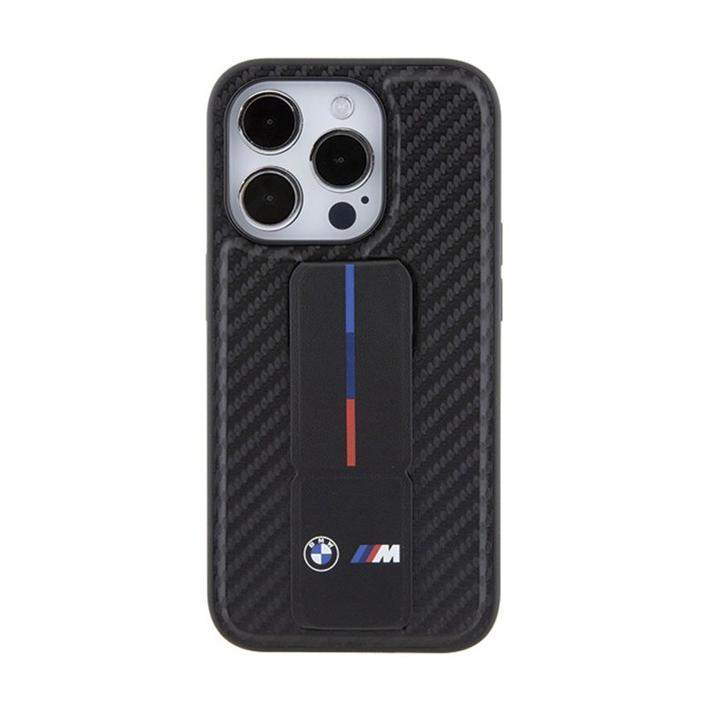 BMW Grip Stand Smooth & Carbon - Etui iPhone 15 Pro Max (czarny)