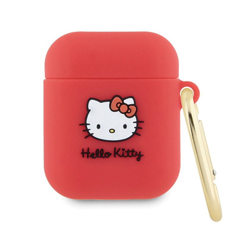 Hello Kitty Silicone 3D Kitty Head - Etui AirPods 1/2 gen (fuksja)