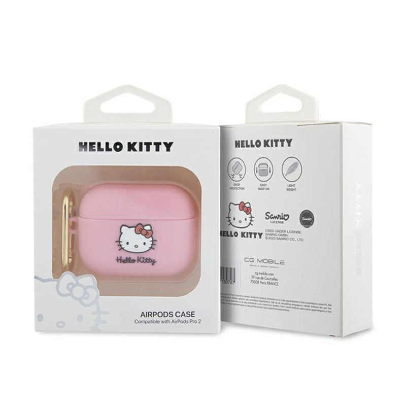 Hello Kitty Silicone 3D Kitty Head - Etui AirPods Pro 2 (różowy)