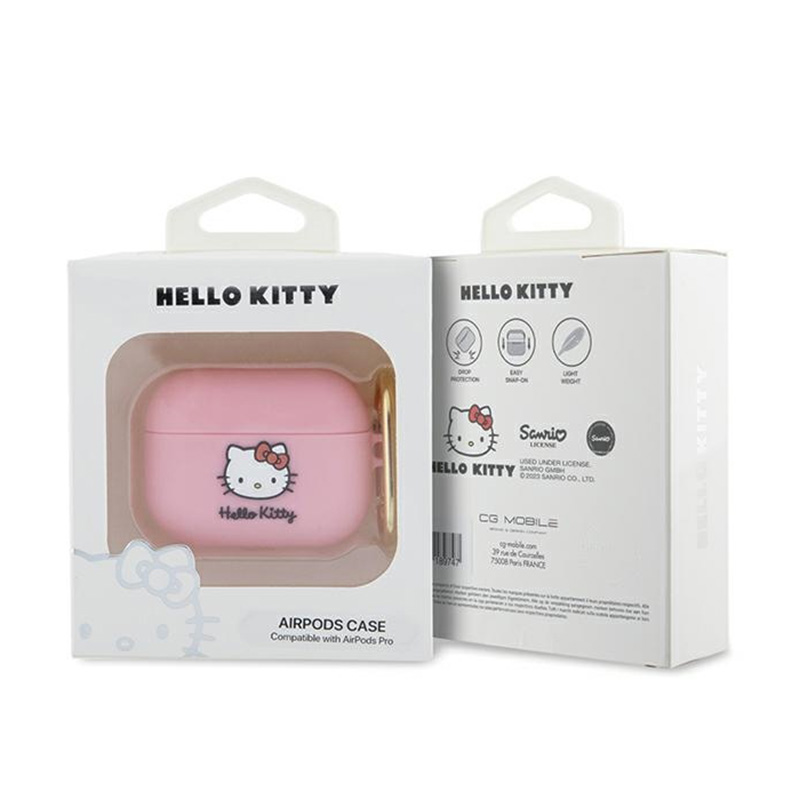 Hello Kitty Silicone 3D Kitty Head - Etui AirPods Pro (różowy)