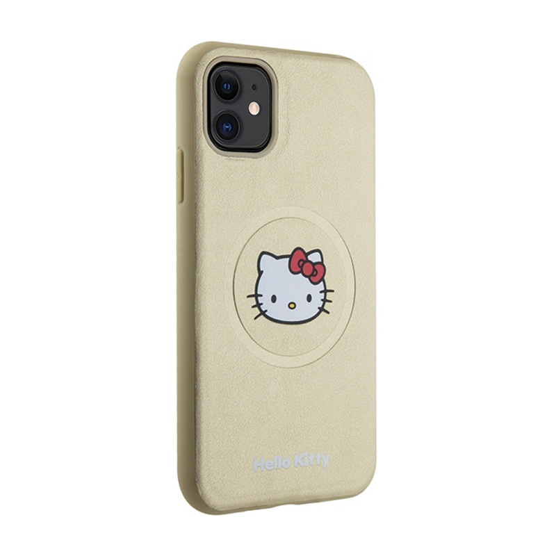 Hello Kitty Leather Kitty Head MagSafe - Etui iPhone 11 (złoty)
