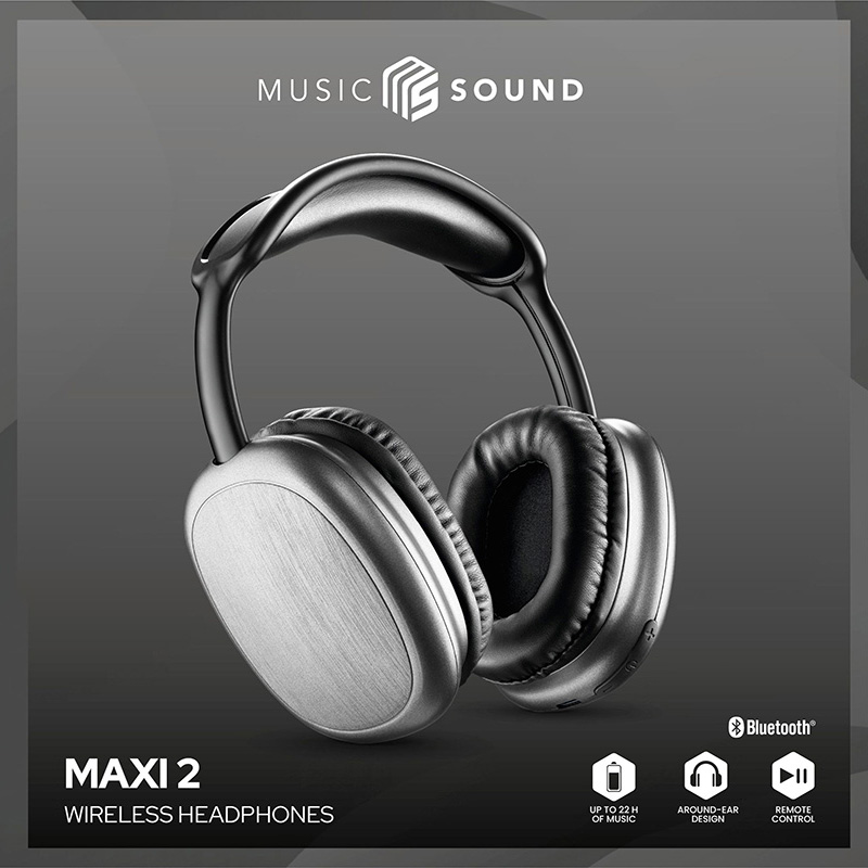 Cellularline Music Sound MAXI2 - Bezprzewodowe słuchawki nauszne Bluetooth V5.0 (czarny)