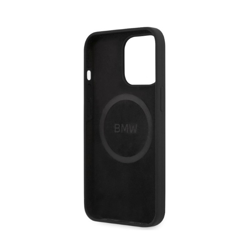 BMW Silicone Signature Logo Magsafe - Etui iPhone 13 Pro Max (czarny)