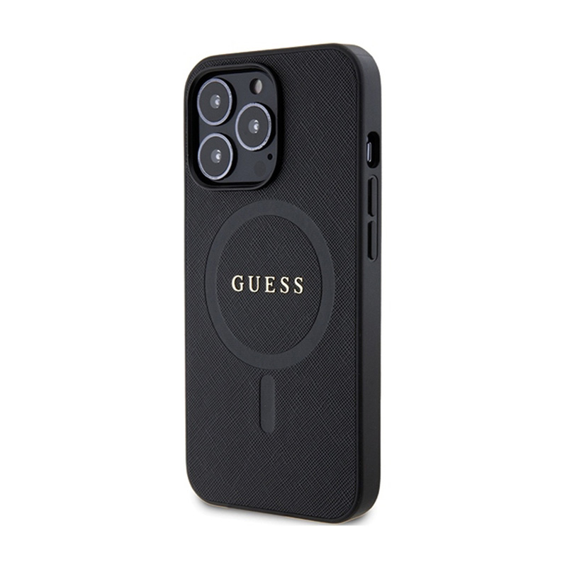 Guess Saffiano MagSafe - Etui iPhone 13 Pro (czarny)