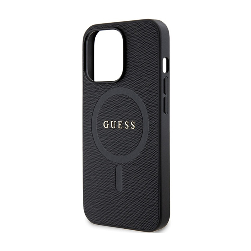 Guess Saffiano MagSafe - Etui iPhone 13 Pro (czarny)