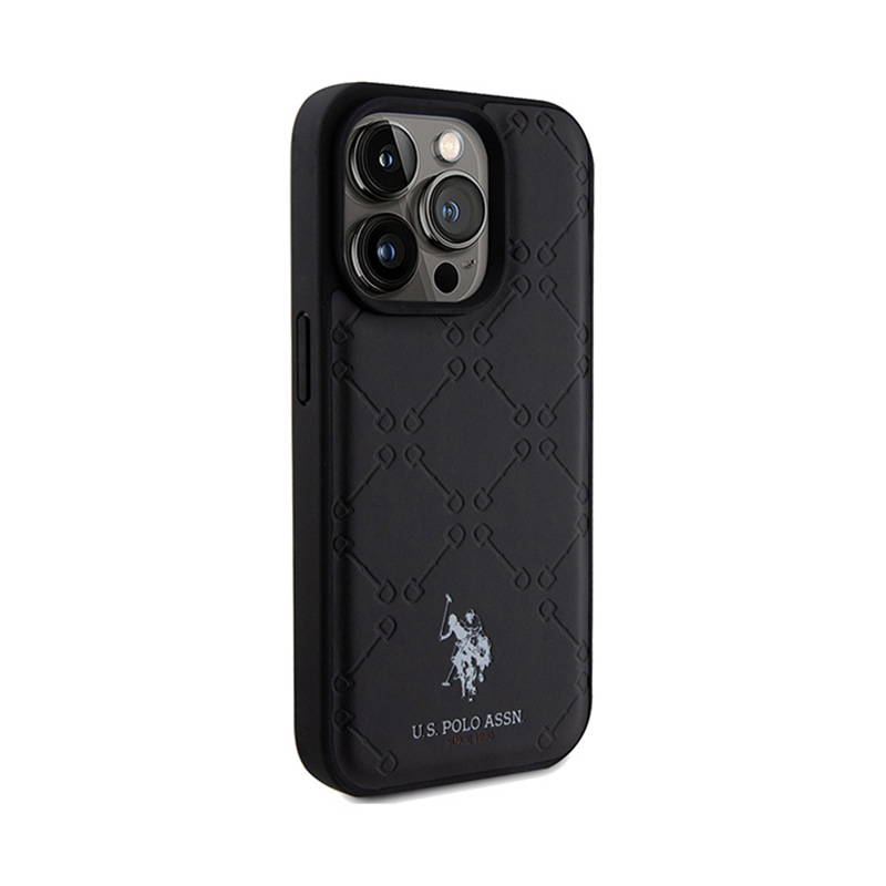 US Polo Assn Yoke Pattern - Etui iPhone 15 Pro Max (czarny)