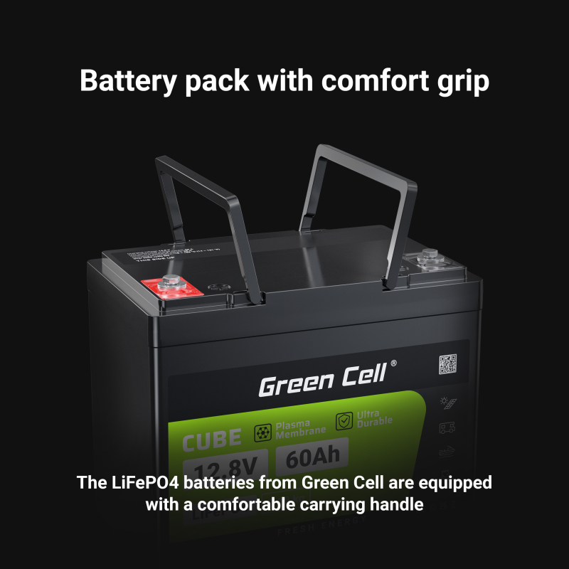 Green Cell - Akumulator LiFePO4 12V 12.8V 60Ah do systemów fotowoltaicznych, kamperów i łódek