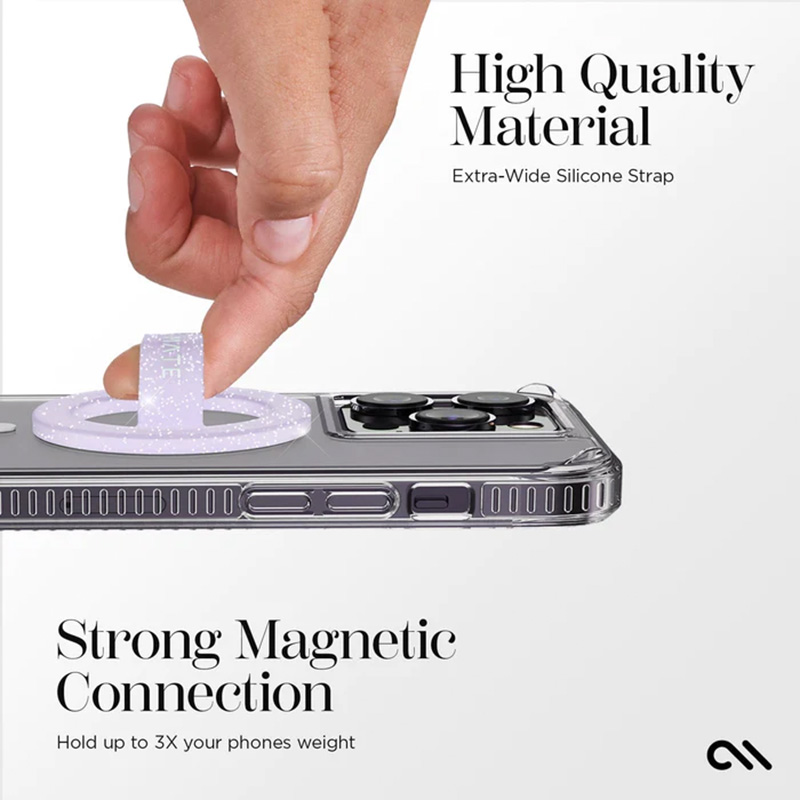 Case-Mate Magnetic Loop Grip - Uchwyt MagSafe na palec (Purple Sparkle)