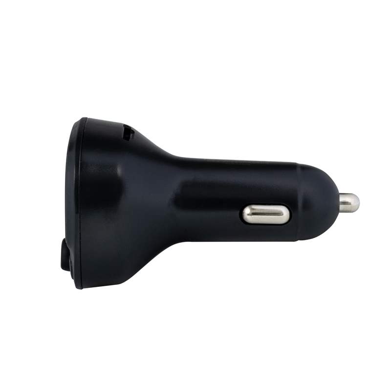 WEKOME WP-C26 - Transmiter FM Bluetooth / MicroSD / 2x USB-A + ładowarka samochodowa 17W (Czarny)