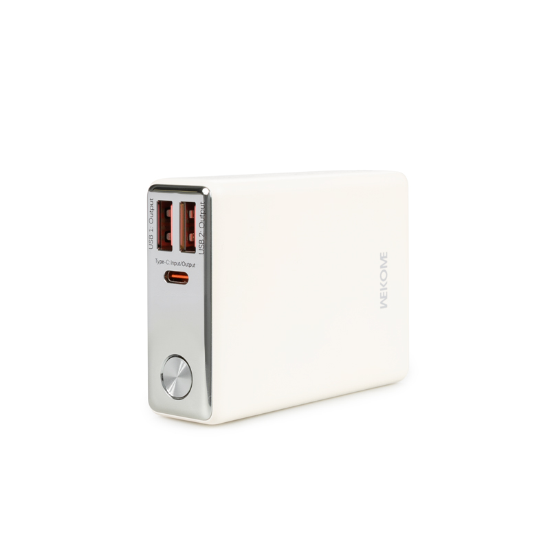 WEKOME WP-27 Tint Series - Power bank 10000 mAh Super Fast Charging USB-C PD 20W + 2x USB-A QC3.0 22.5W (Biały)