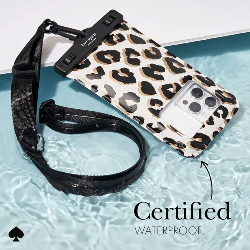 Kate Spade New York Waterproof Floating Pouch - Etui wodoodporne do smartfonów do 6.7" (City Leopard)
