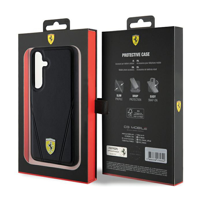 Ferrari Hot Stamp V Lines MagSafe - Etui Samsung Galaxy S24+ (czarny)
