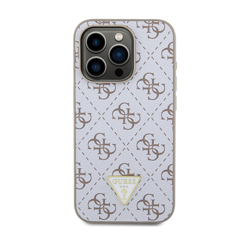Guess 4G Triangle Metal Logo - Etui iPhone 15 Pro Max (biały)