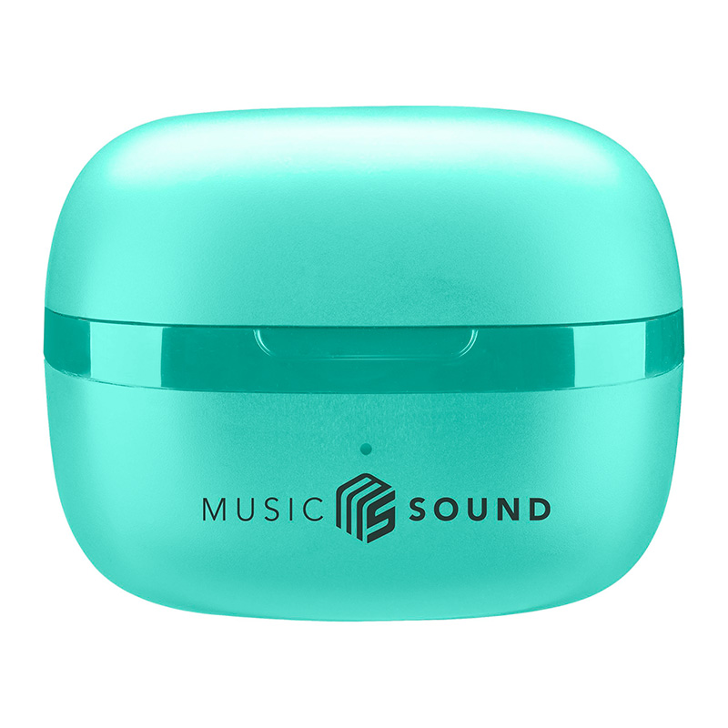 Cellularline Music Sound Flow - Bezprzewodowe słuchawki Bluetooth V5.3 TWS z etui ładującym (zielony)