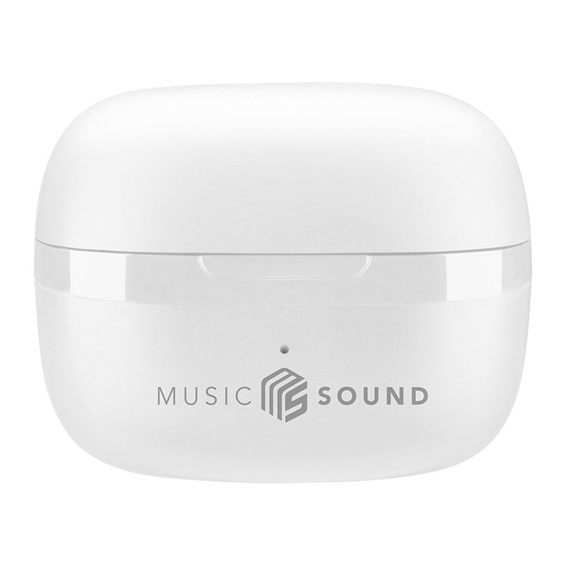 Cellularline Music Sound Flow - Bezprzewodowe słuchawki Bluetooth V5.3 TWS z etui ładującym (biały)