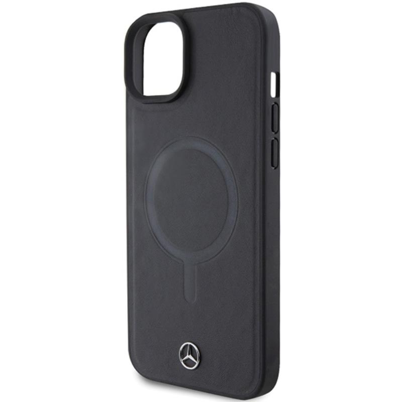 Mercedes Smooth Leather MagSafe - Etui iPhone 15 (czarny)