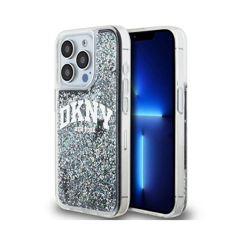 DKNY Liquid Glitter Big Logo - Etui iPhone 13 Pro (czarny)